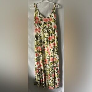 Hurley Dress Size L Floral Sleeveless Maxi